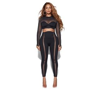 Ivy Park Black Mesh Panel Leggings